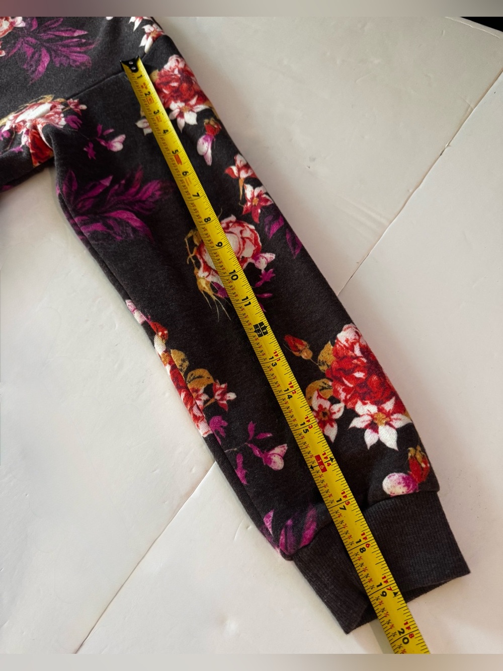 LuLaRoe Burgundy Floral Sweatshirt, Soft Warm Cozy Long Sleeves- size M - Picture 13 of 14